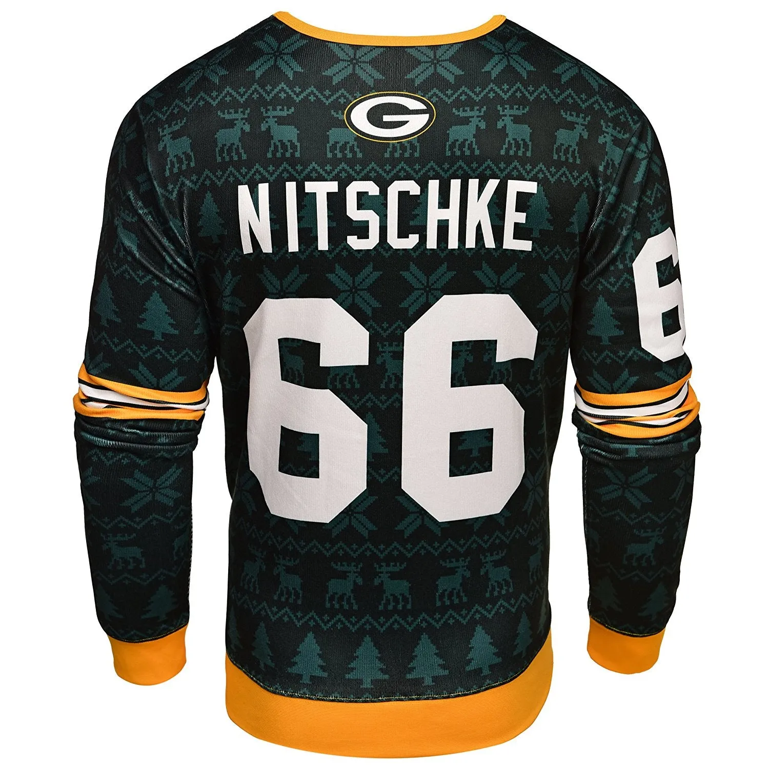 NFL Men's Green Bay Packers Ray Nitschke #66 Retired Player Ugly Sweater