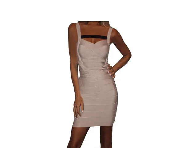 Nude Body Wrap Dress - The Palm Springs