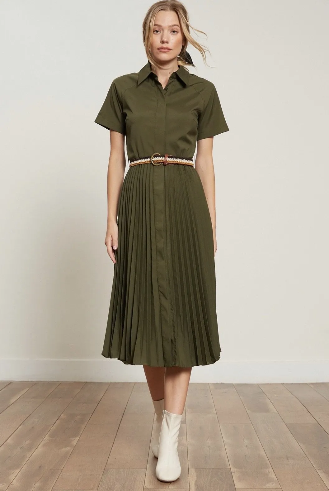 Olivia Pleated Dress