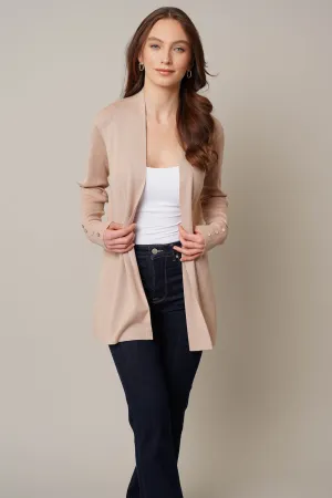 Open Cardigan with Shell Button