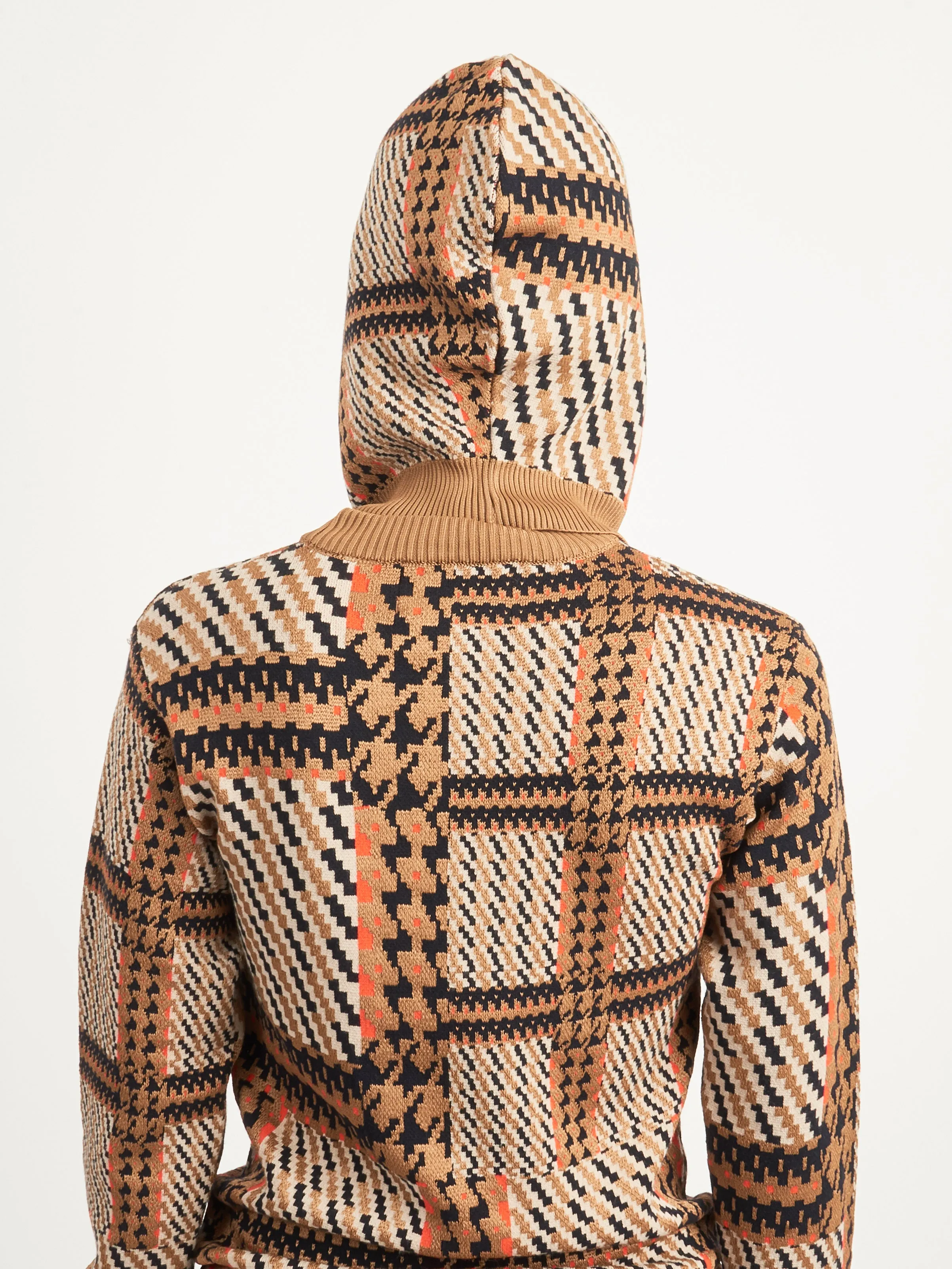 Orange Mixed Checks Dusk Knit Balaclava