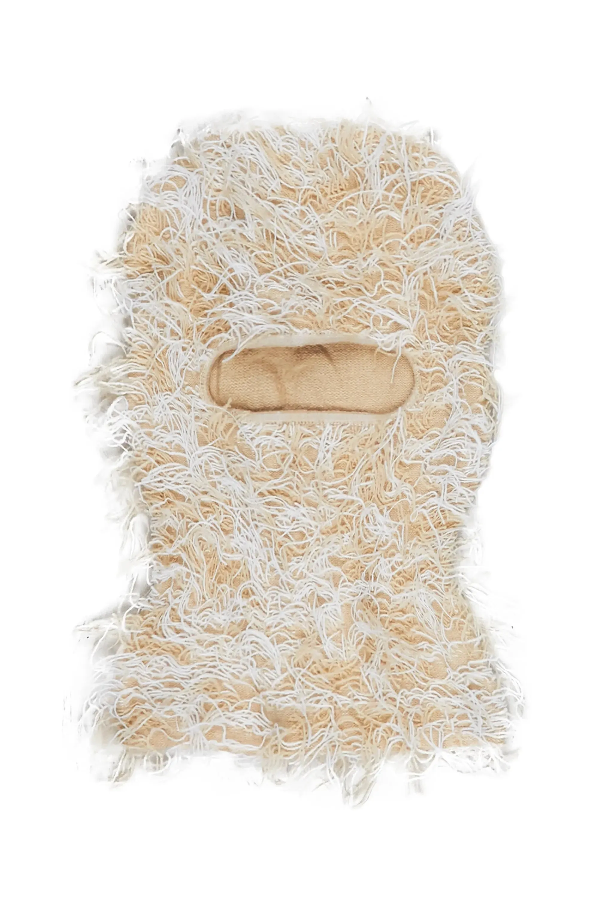 Otto White/Beige Fuzzy Ski Mask