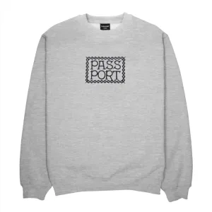 Passport Invasive Embroidered Crewneck Ash Grey