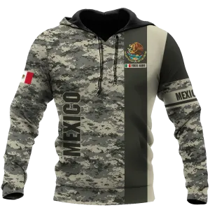 Personalized 3D All Over Print Mexico Hoodie Camo Pattern, Mexican Hoodies, Mexico Gift