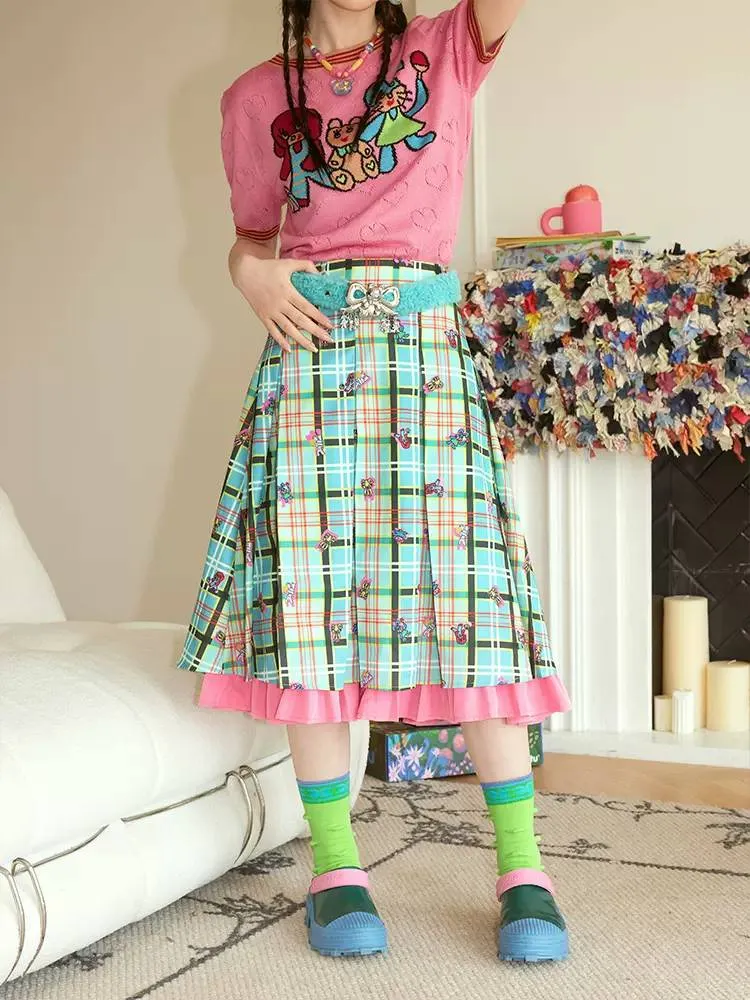 Plaid pleated skirt【s0000008327】