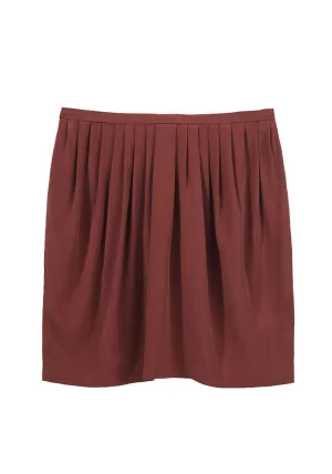 Pleated Silk Mini Skirt