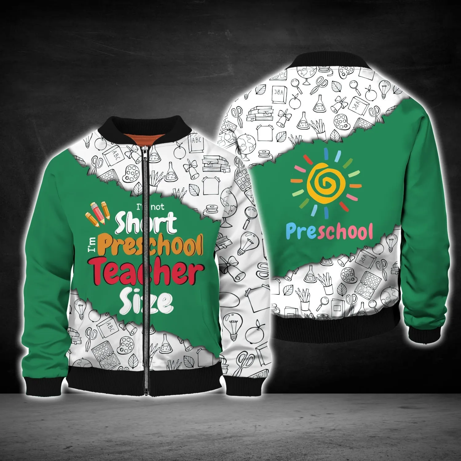 Preschool Teacher Graphic Design 3D Printed Sweatshirt Hoodie Shirts, Teacher Christmas Shirts Gift