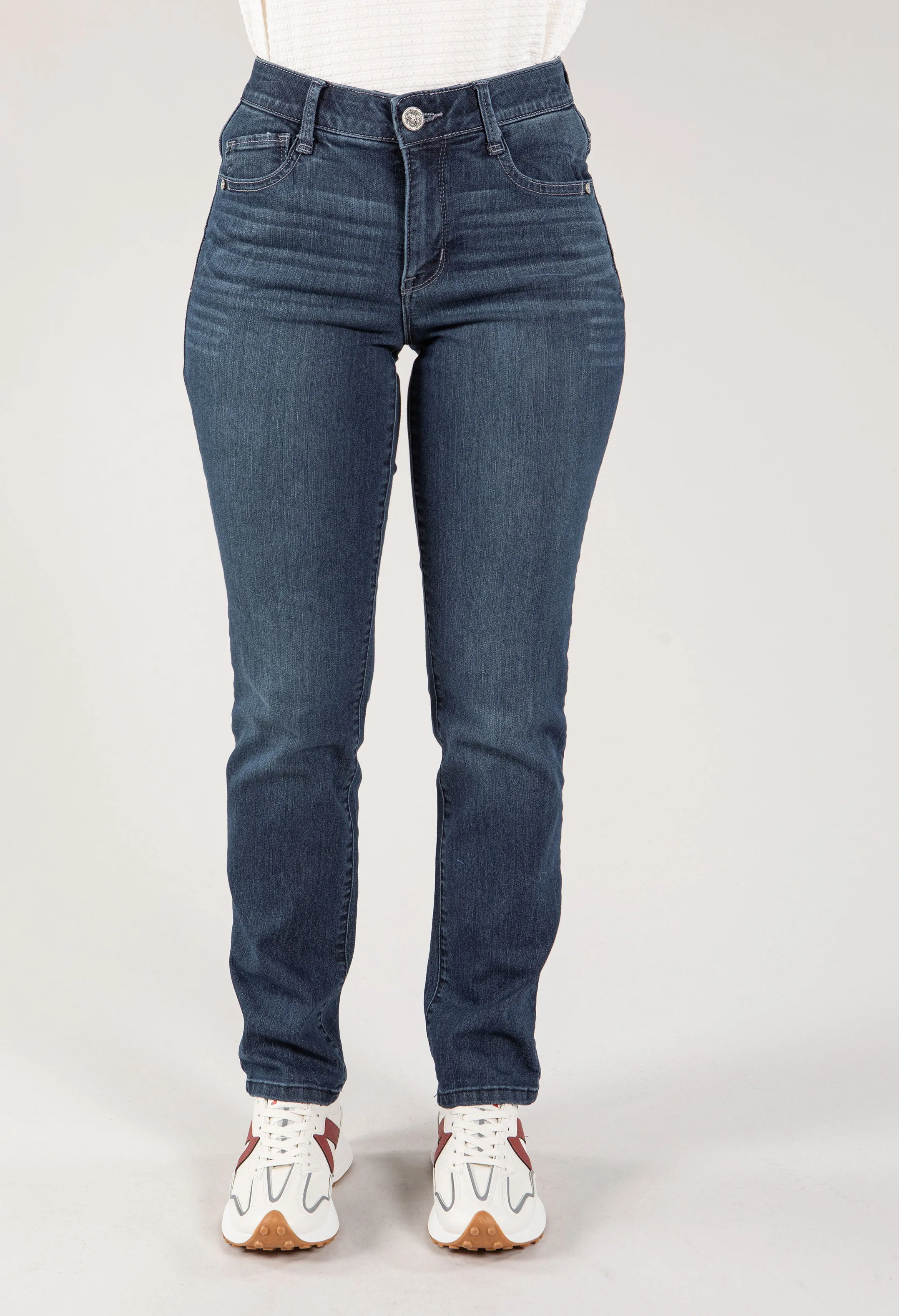 "Ab"solution® Indigo High Rise Straight Leg Jeans