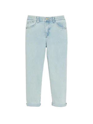 "Ab"solution® Petite Light Blue High Rise Crop Jean