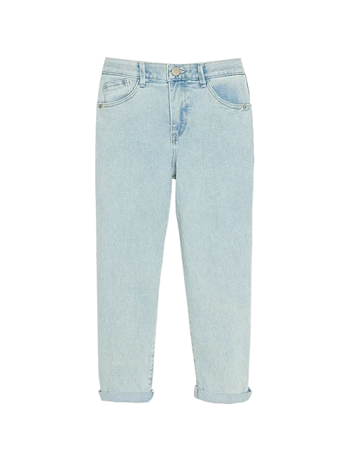 "Ab"solution® Petite Light Blue High Rise Crop Jean