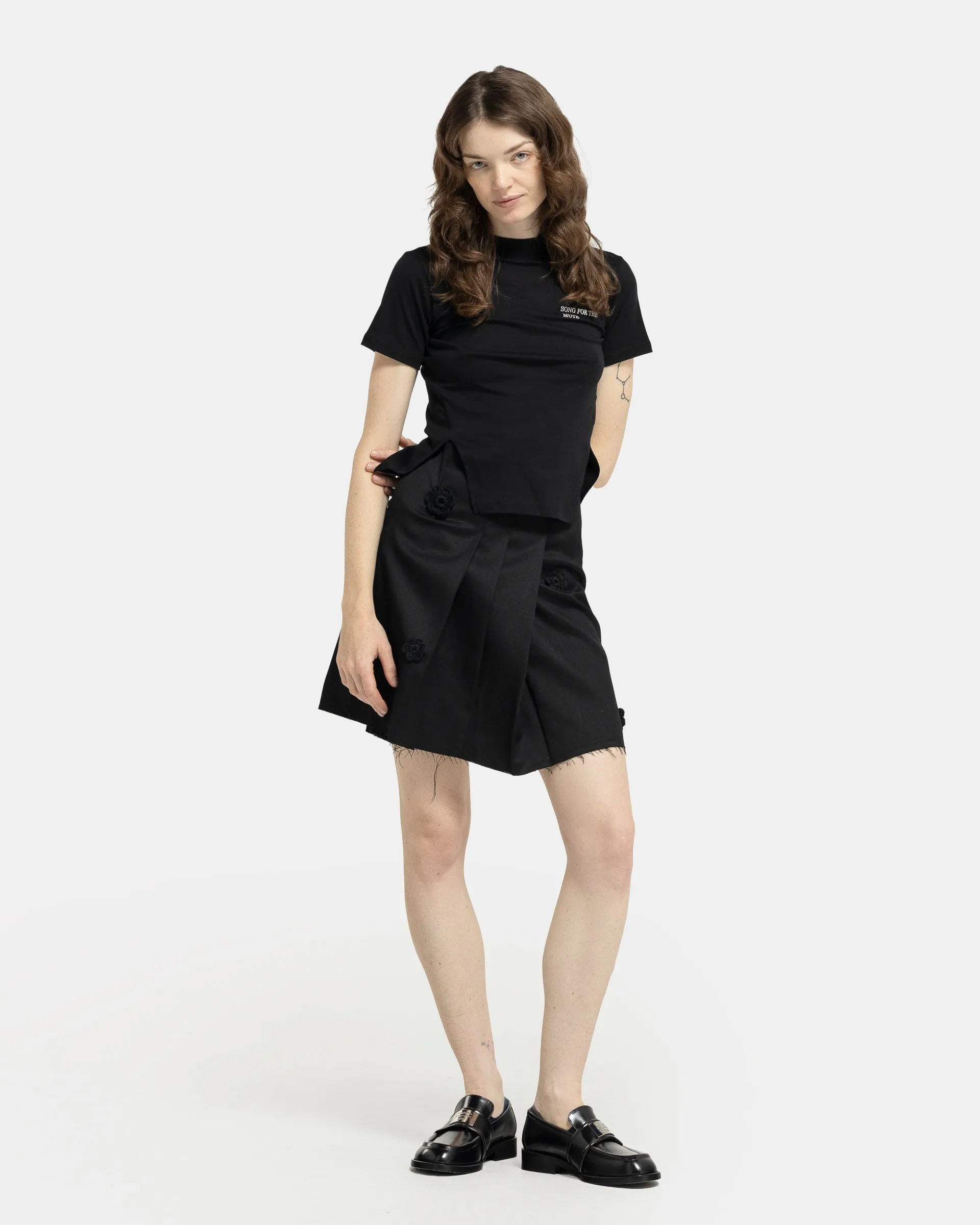 "Daisy" Pleated Mini Skirt in Black