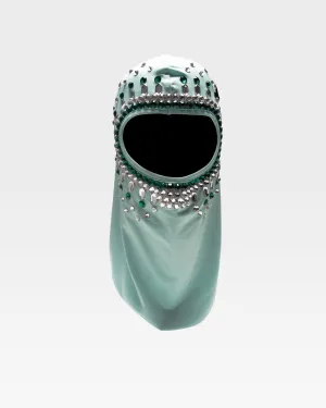 Rhinestone Balaclava in Mint Green