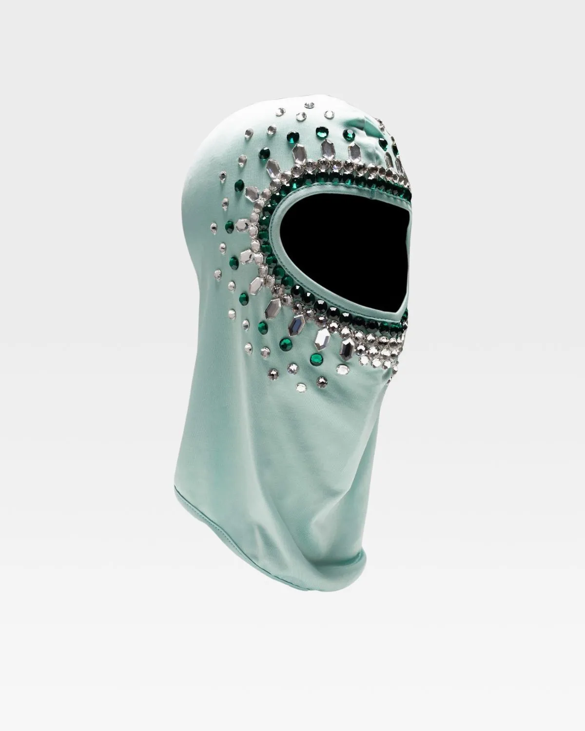 Rhinestone Balaclava in Mint Green