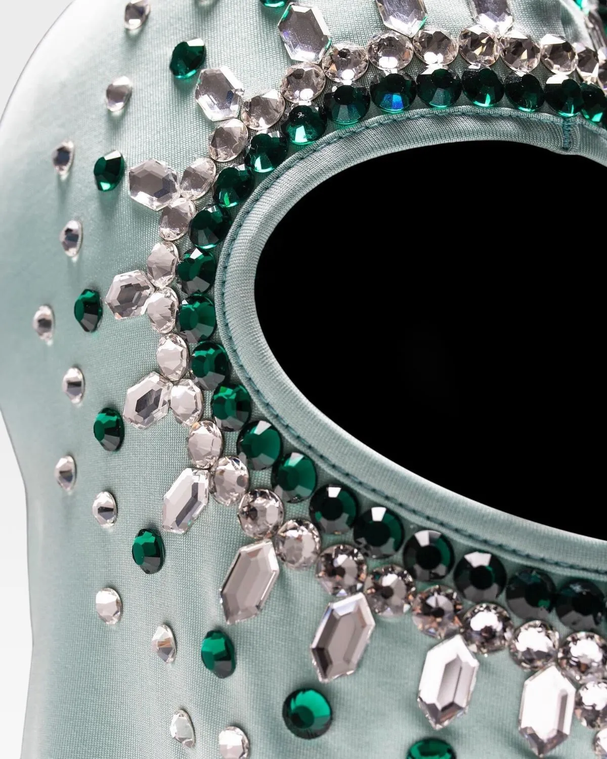 Rhinestone Balaclava in Mint Green