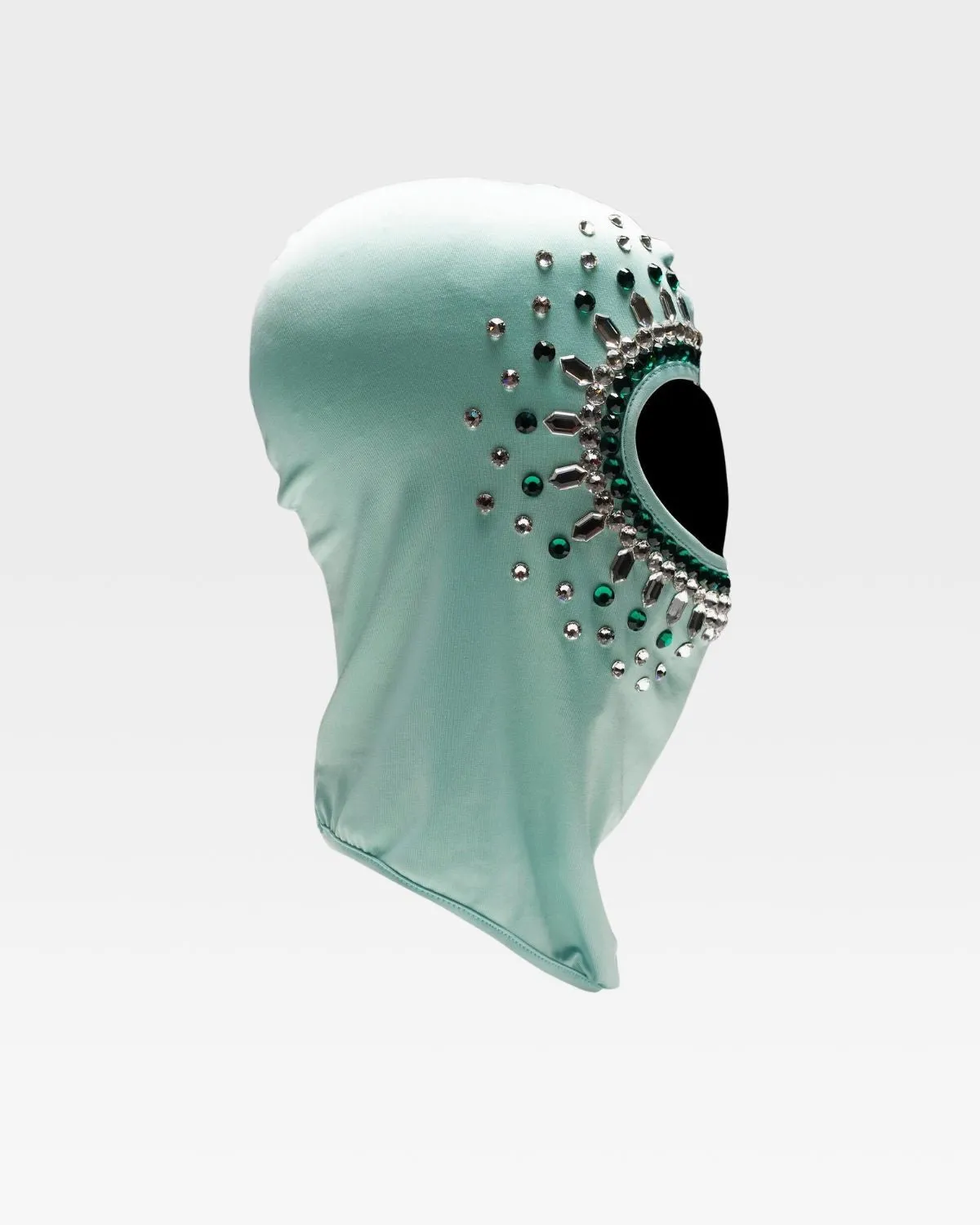 Rhinestone Balaclava in Mint Green