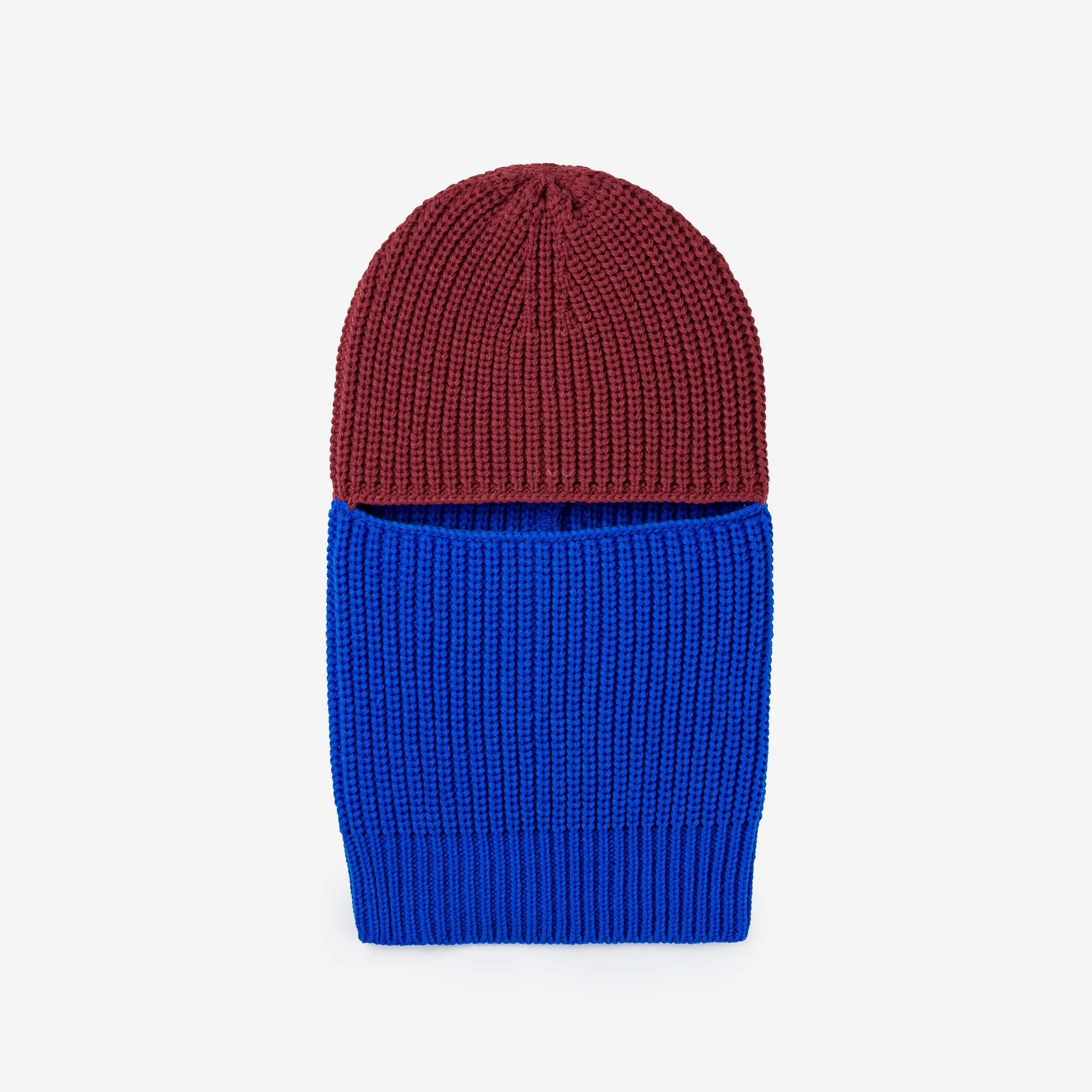 Ribbed Colorblock Balaclava