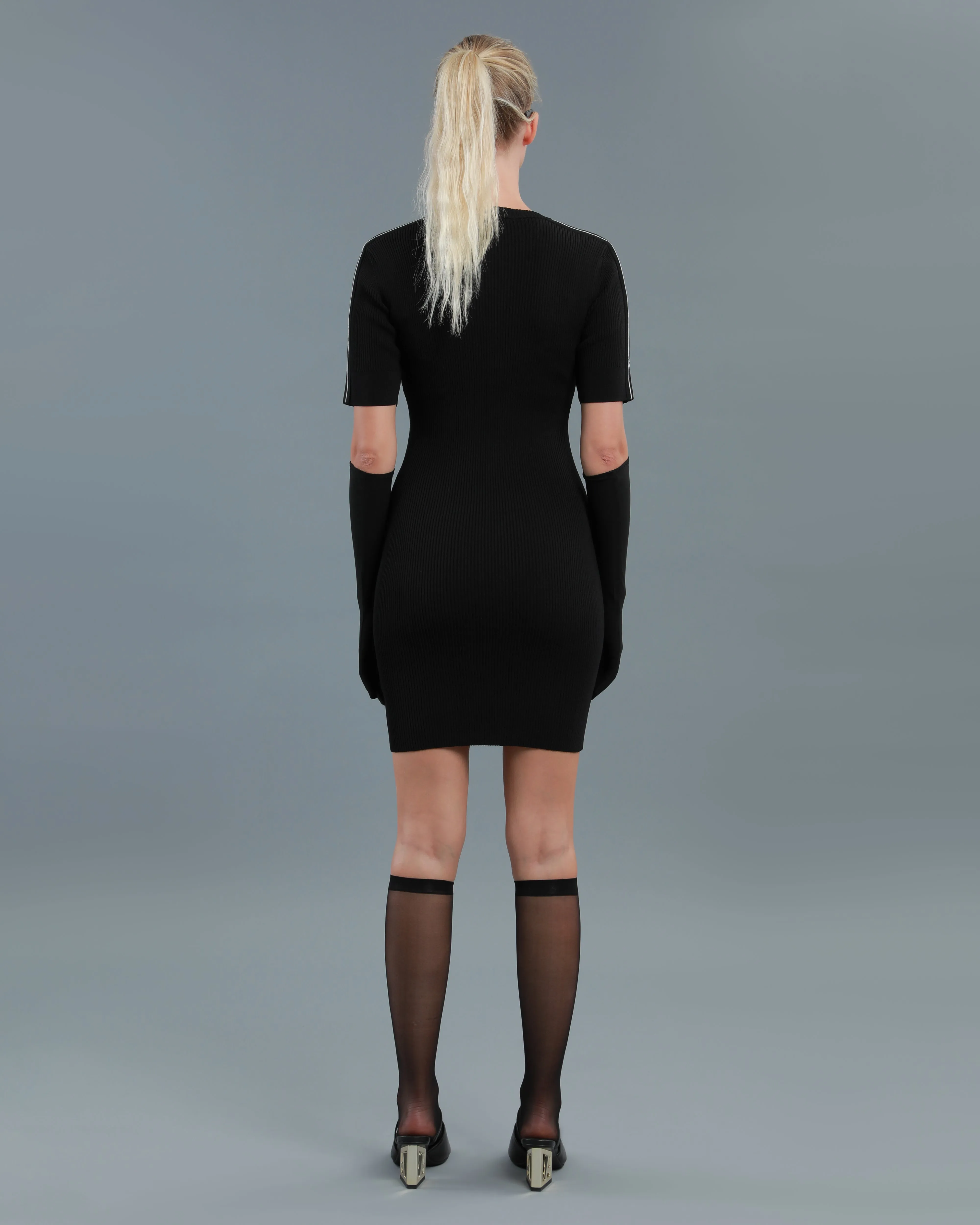 Ribbed-Knit Scoopneck Dress