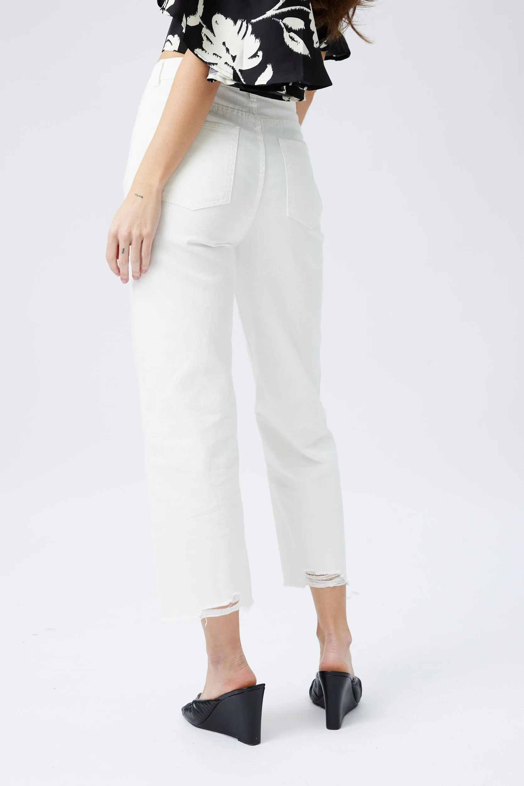 SALE - Ramsey Bottom Hemmed Distressed Pants