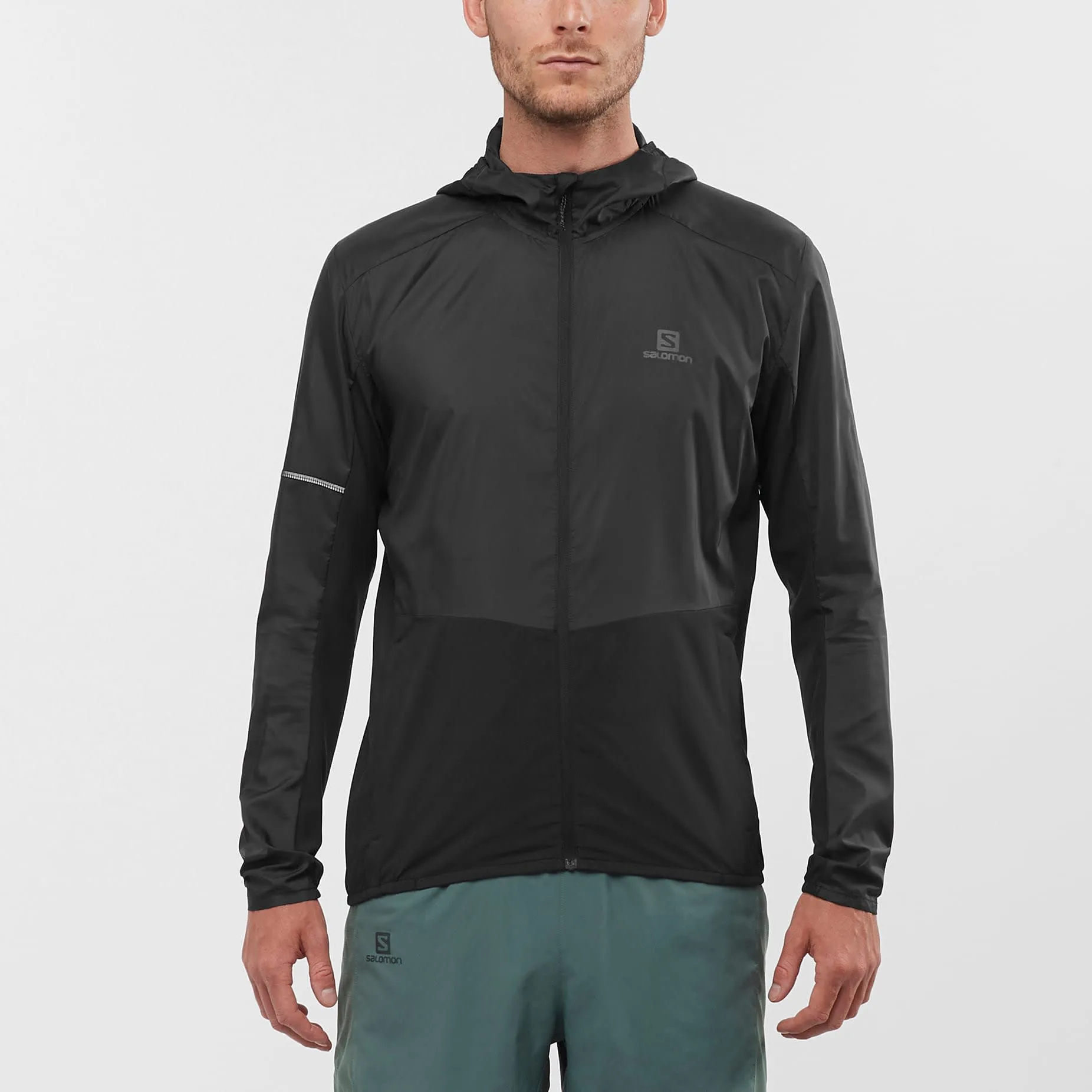 Salomon Men&#x27;s Agile Full Zip Hoodie Black | Buy Salomon Men&#x27;s Agile Full Zip Hoodie Black here | Outnorth