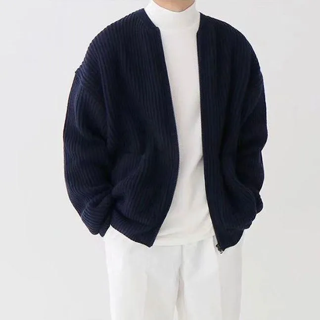 Samuel™ | Relaxed Fit Ribbed Knit Cardigan for Men