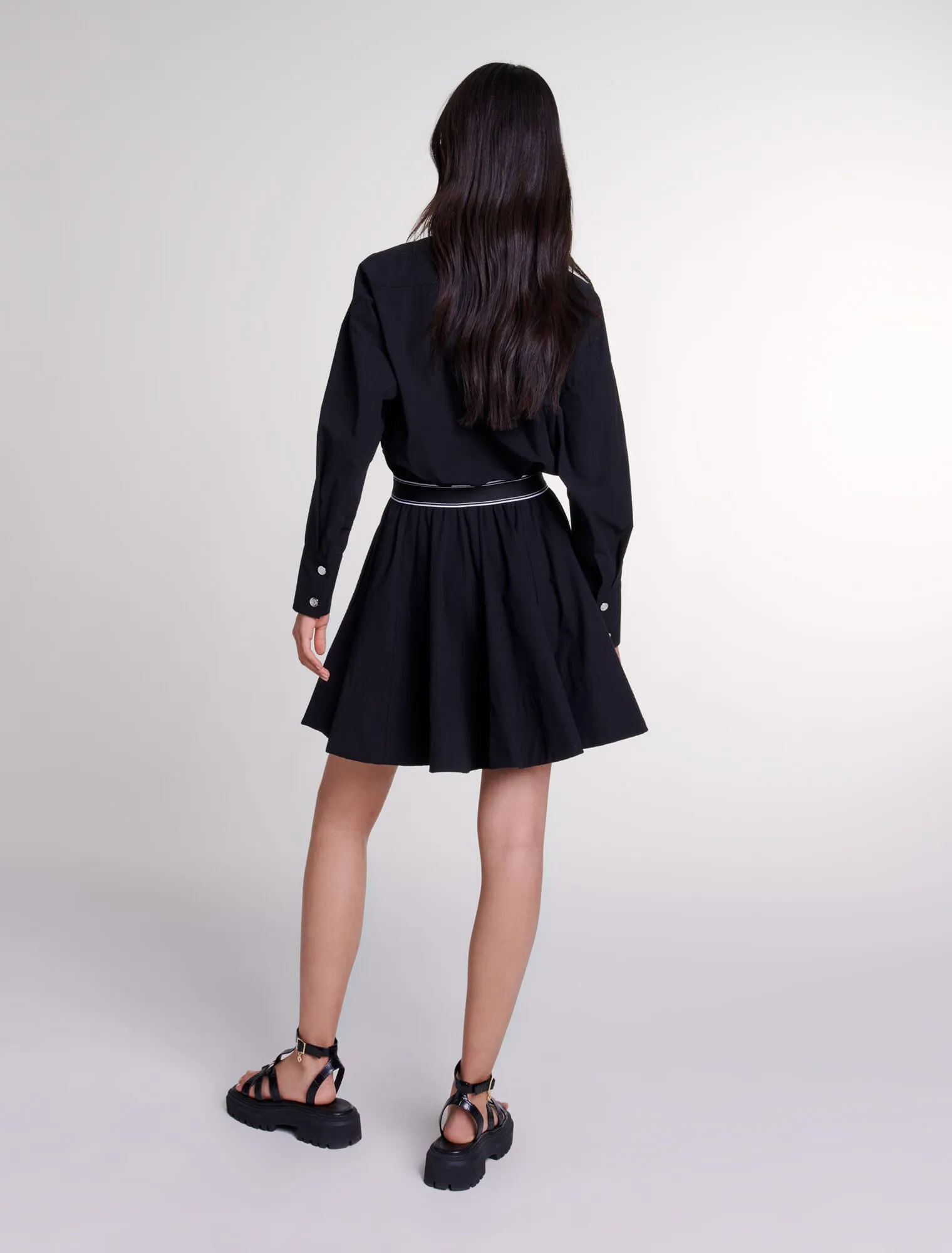 Short elasticated shirt dress