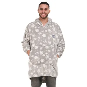 Snuggs Blanket Hoodie Grey Snowflakes