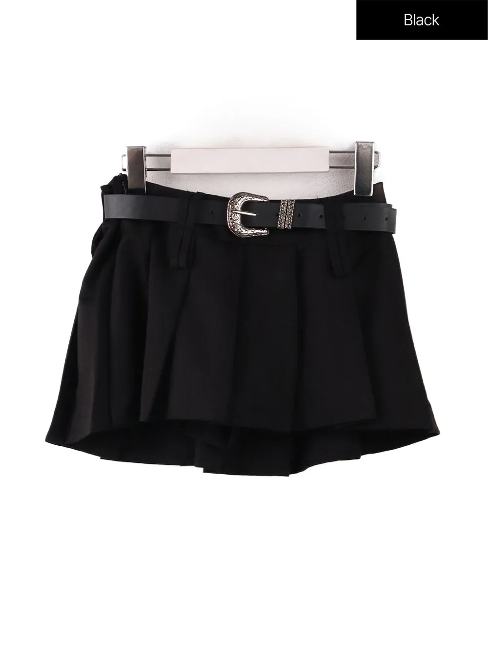 Solid Pleated Mini Skirt IF408