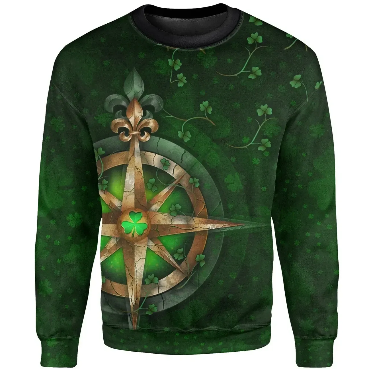 St. Patrick's Day Celtic Irish Compass Shamrock Shirts Hoodie Zip Hoodie Sweater