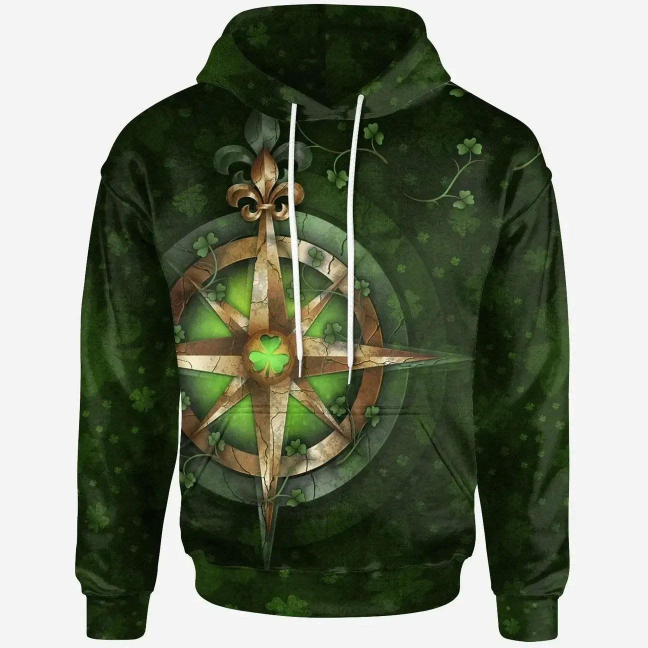 St. Patrick's Day Celtic Irish Compass Shamrock Shirts Hoodie Zip Hoodie Sweater