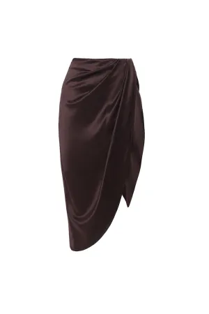 Stacked Pleated Split Skirt