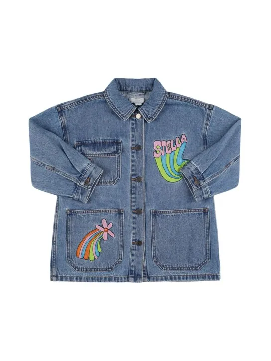 Stella McCartney Kids   Cotton denim oversize shirt jacket 