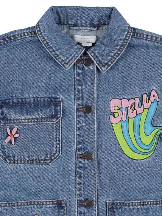 Stella McCartney Kids   Cotton denim oversize shirt jacket 