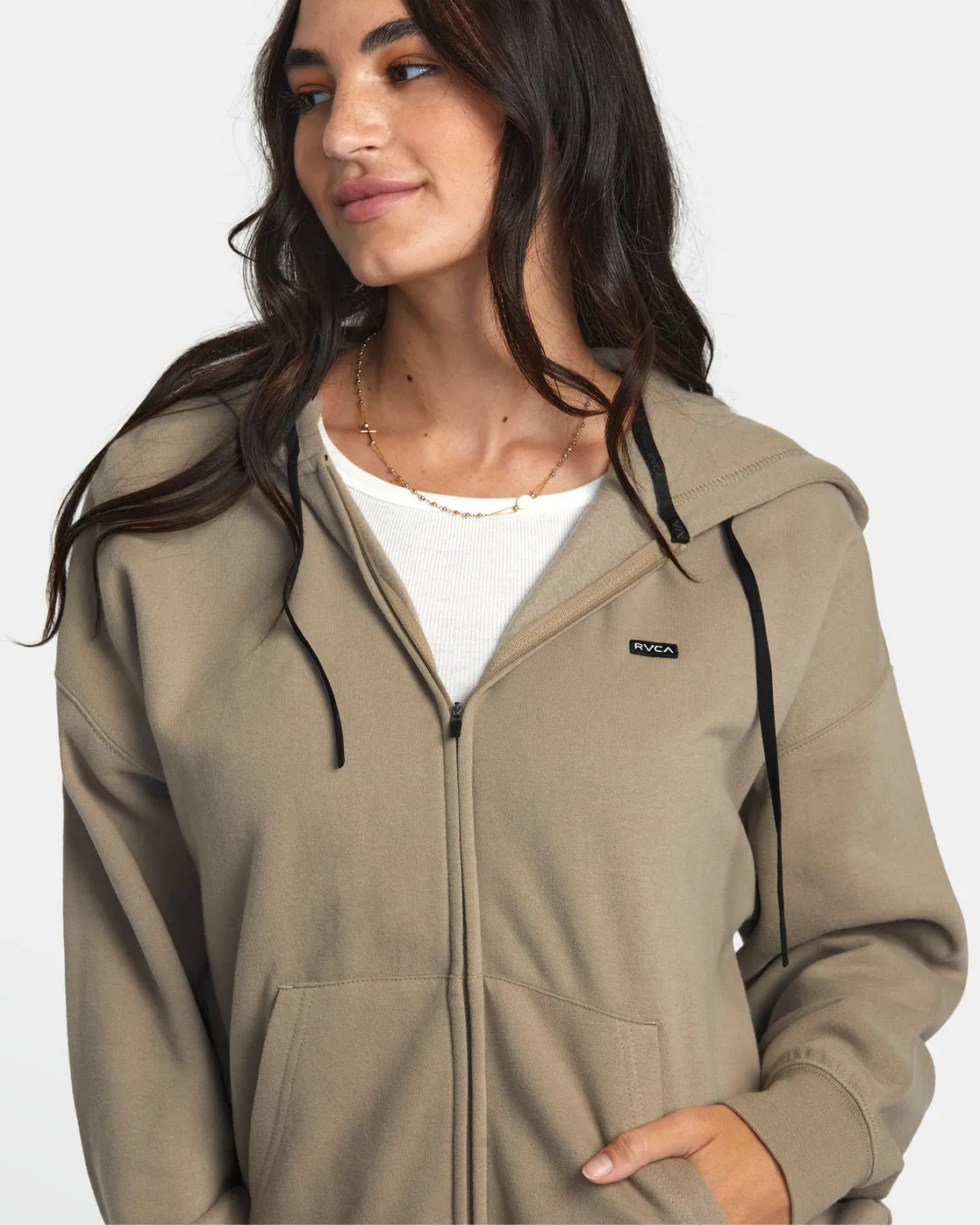 Sunday Hooded Base Layer Top - Dark Khaki