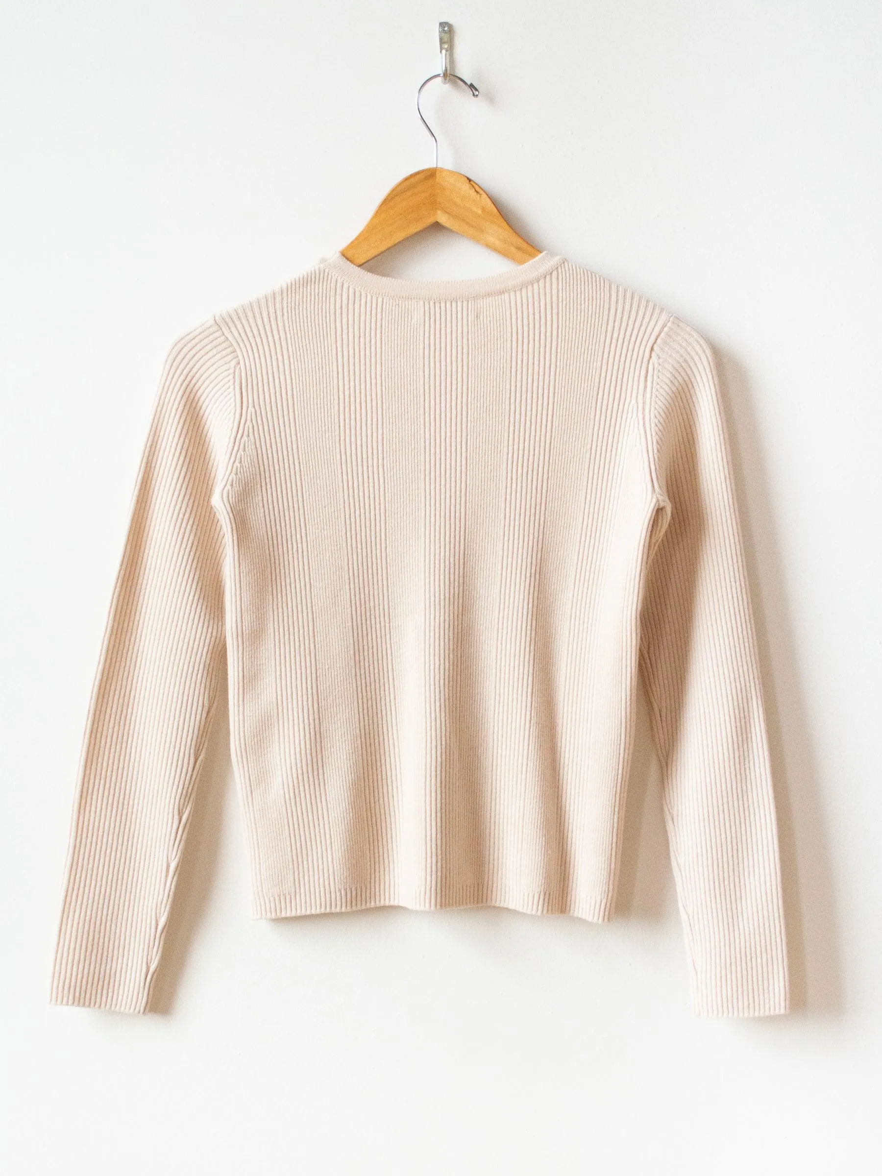 Super Fine Wool Rib Knit - Ivory