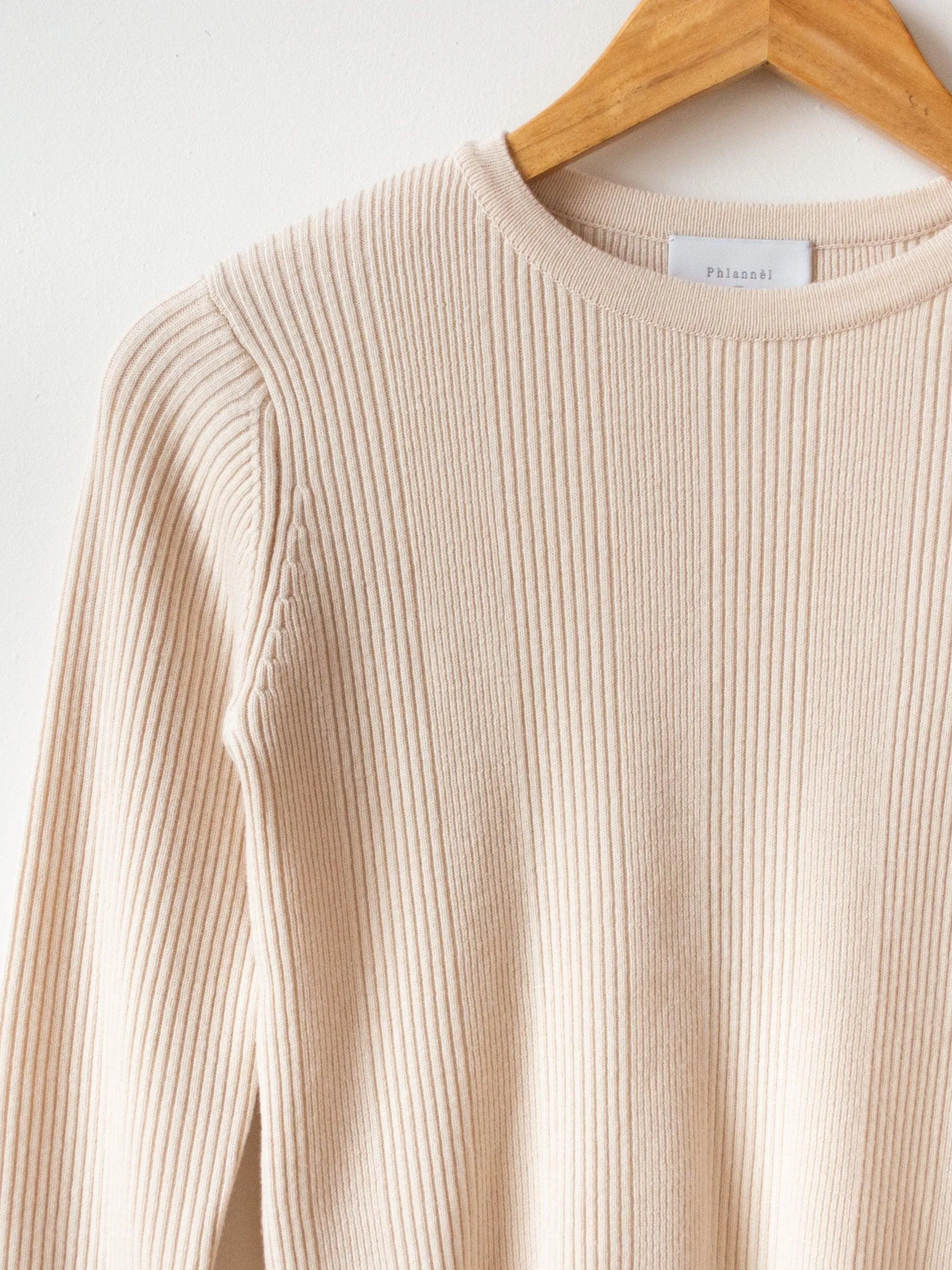 Super Fine Wool Rib Knit - Ivory