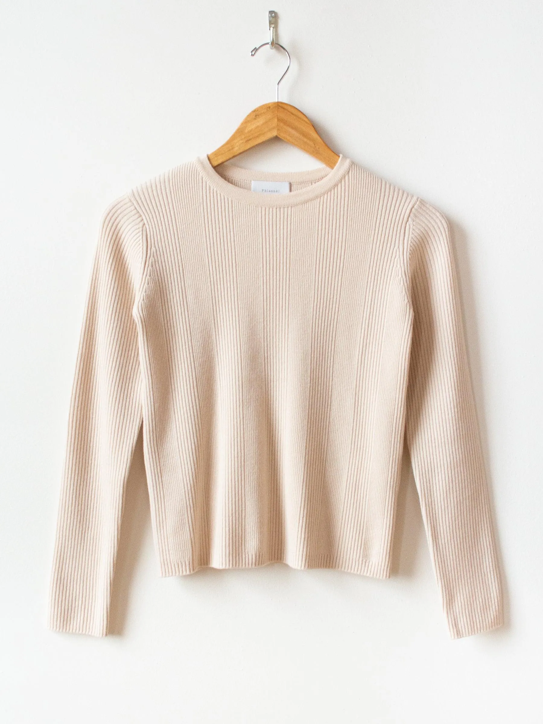 Super Fine Wool Rib Knit - Ivory