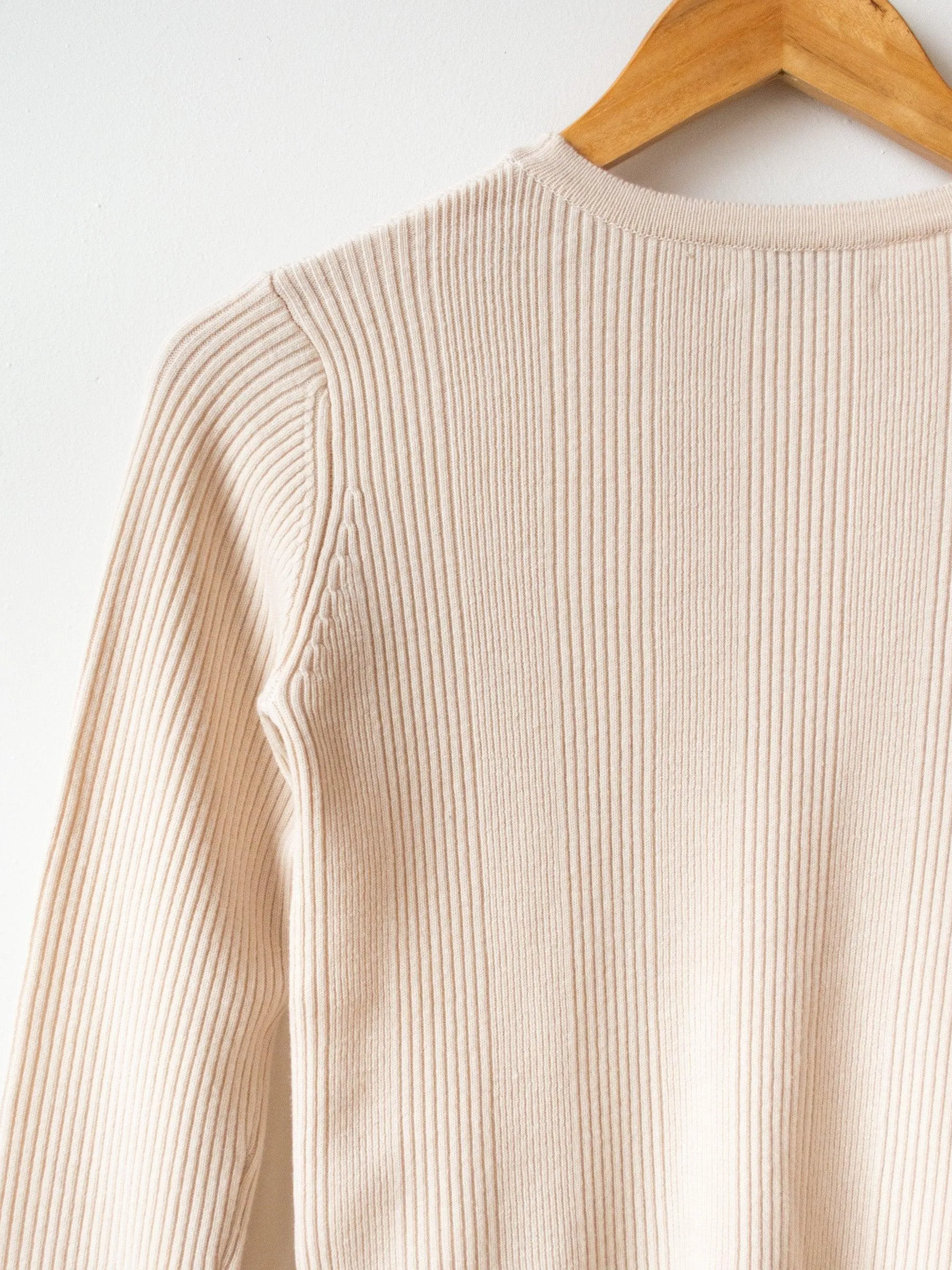 Super Fine Wool Rib Knit - Ivory