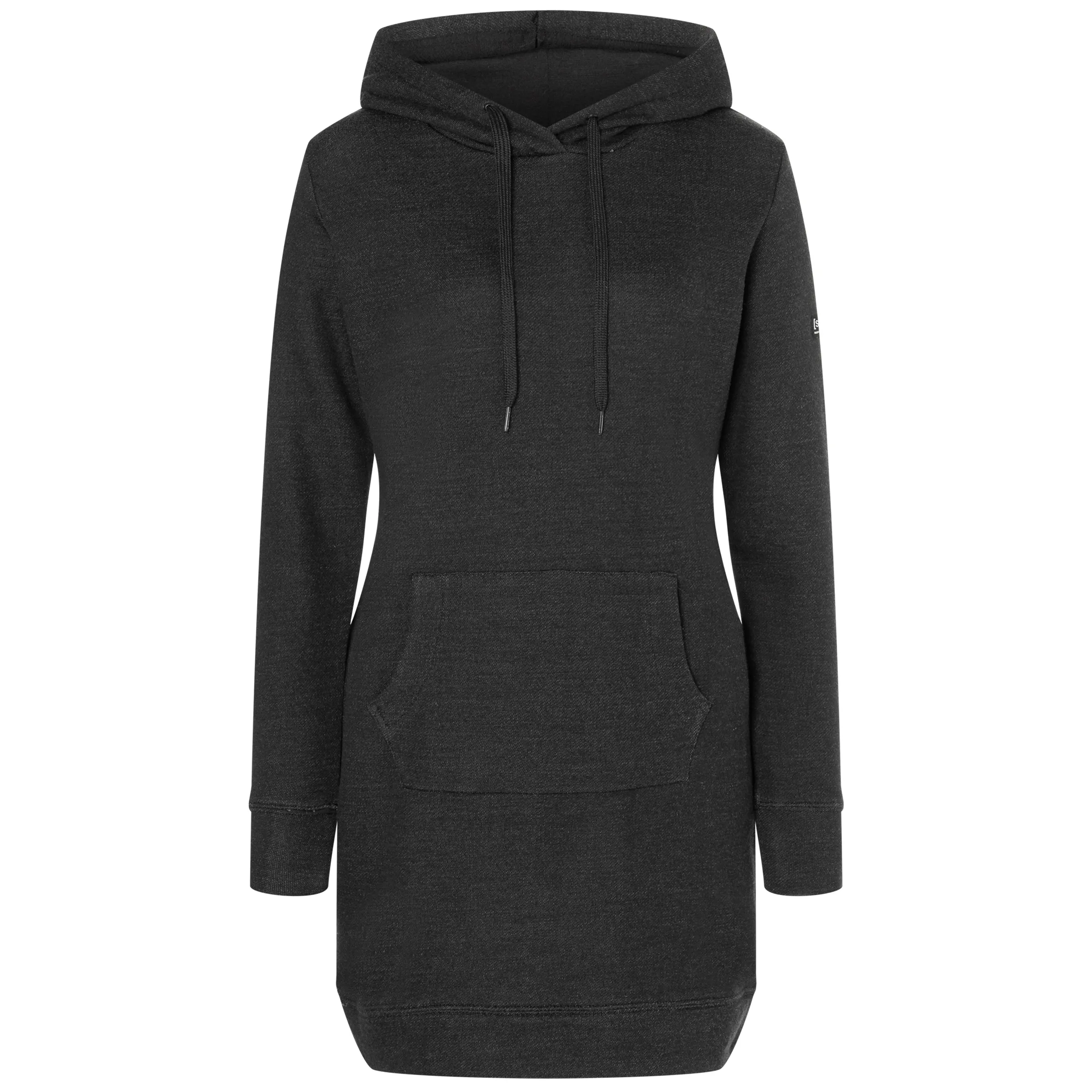 super.natural Women&#x27;s Knit Long Hoodie Jet Black | Buy super.natural Women&#x27;s Knit Long Hoodie Jet Black here | Outnorth