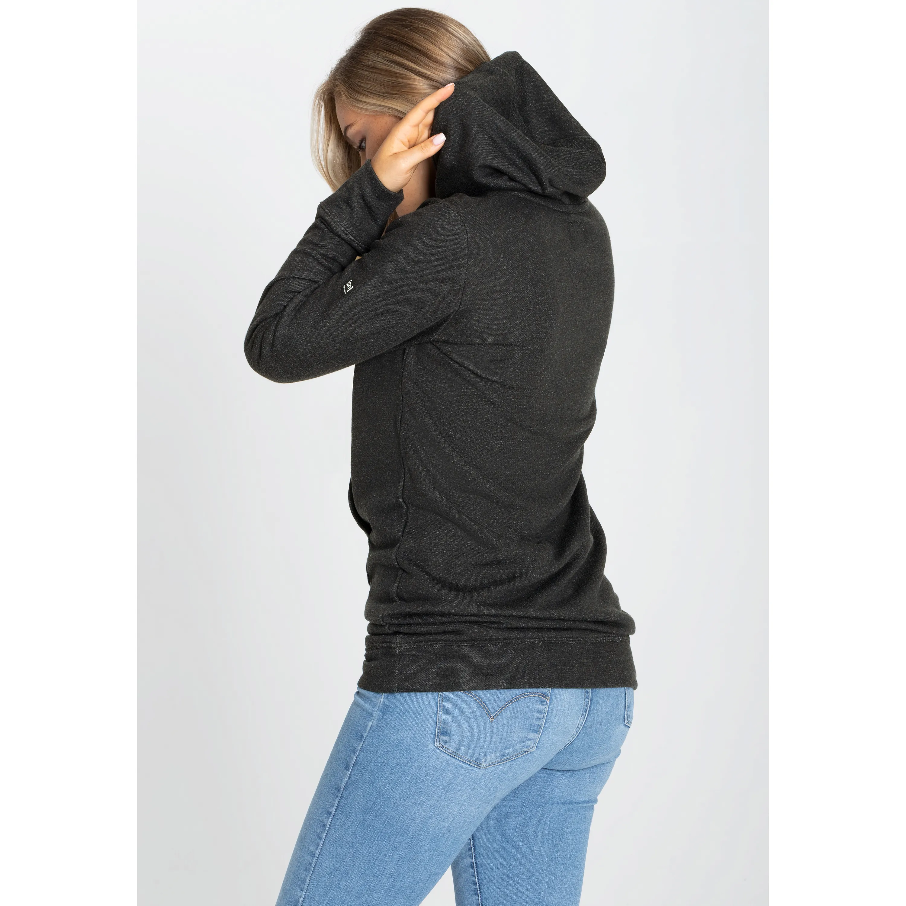 super.natural Women&#x27;s Knit Long Hoodie Jet Black | Buy super.natural Women&#x27;s Knit Long Hoodie Jet Black here | Outnorth