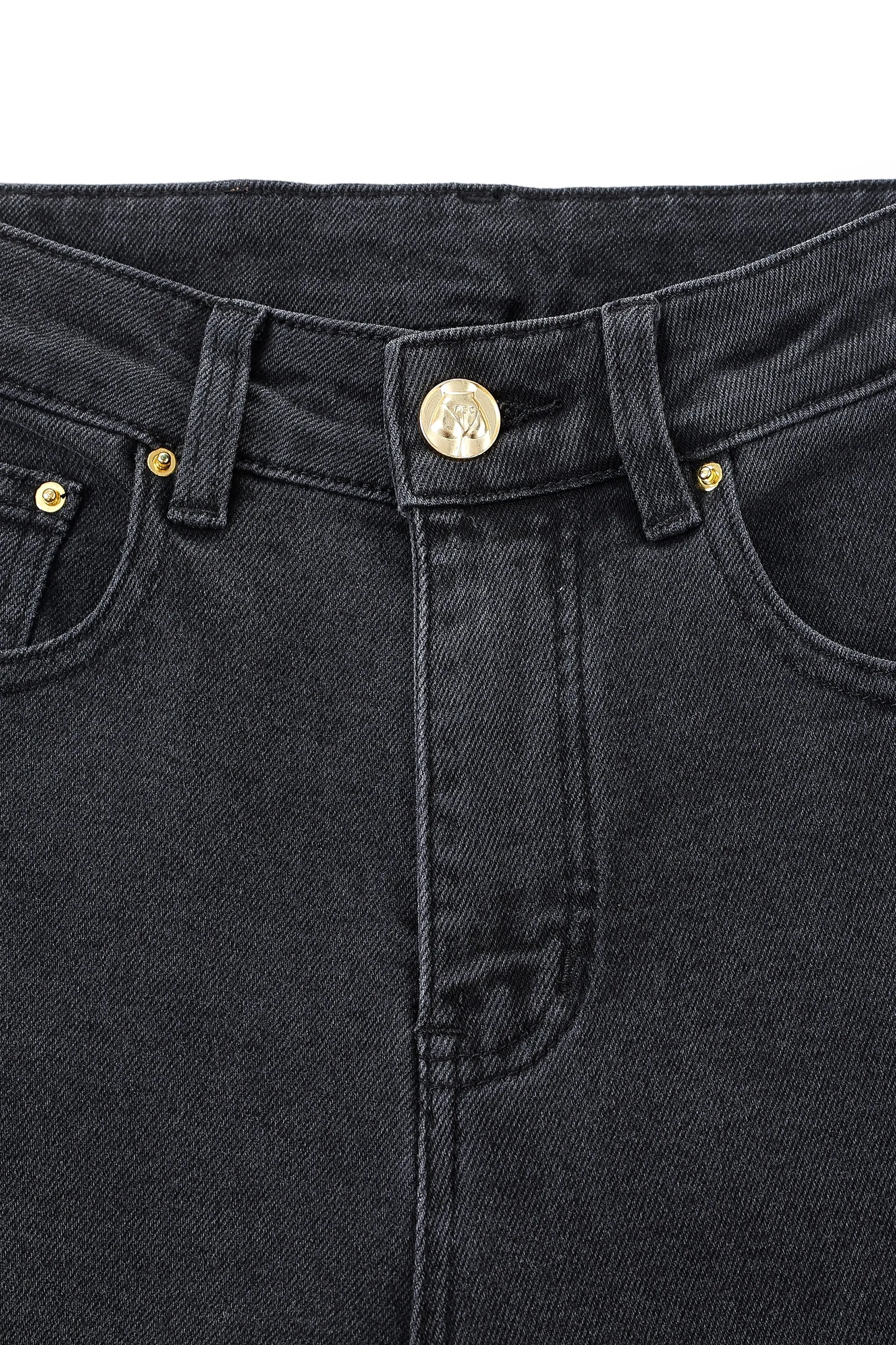 TALL Wide Leg Nap Jeans for Big Butts Black Denim