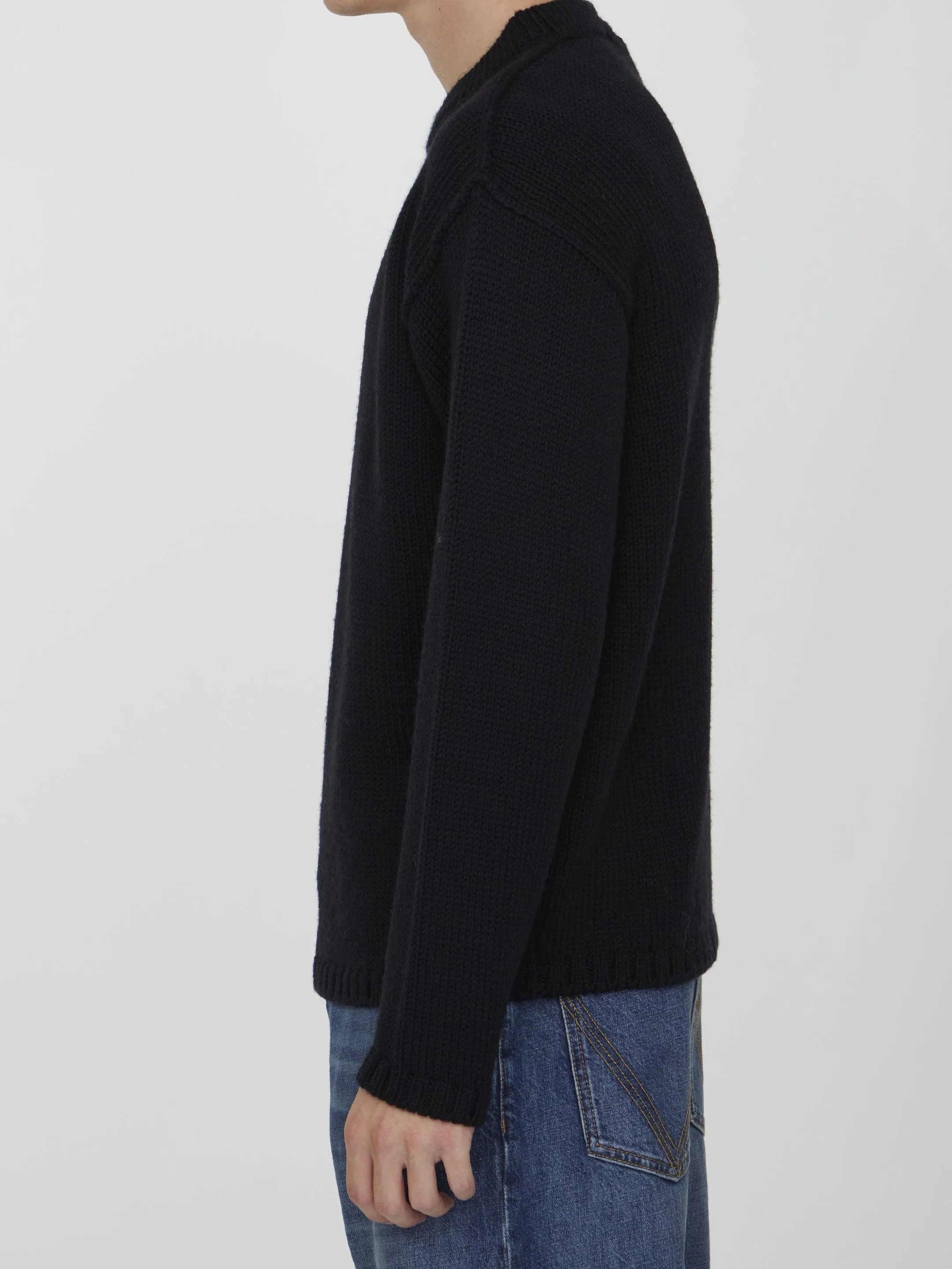 Ten C Black Wool Jumper