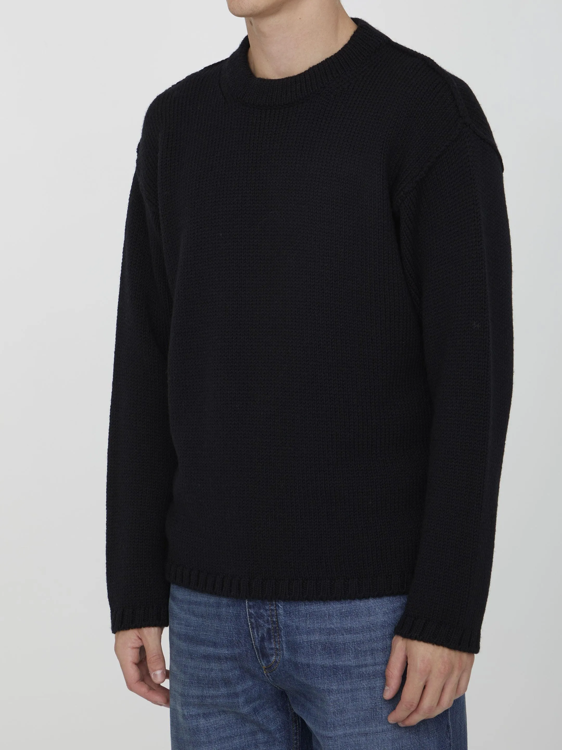 Ten C Black Wool Jumper