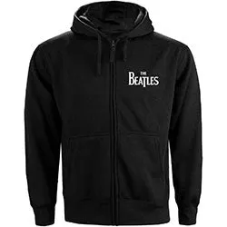 The Beatles Unisex Zipped Hoodie: Drop T Logo (Back Print)