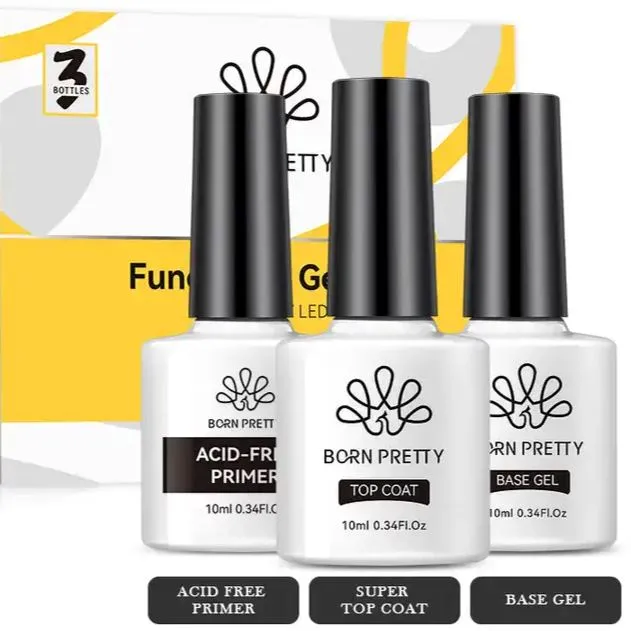 Trio Pack - Primer   Base Coat   Top Coat Born Pretty 10ml