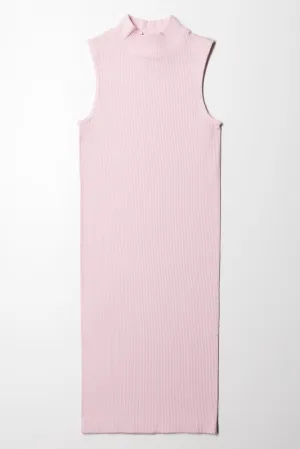 Turtle Neck Sleeveless Dress Sweet Lilac