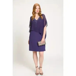 Ulla Popken Sparkle Front Dress in Purple