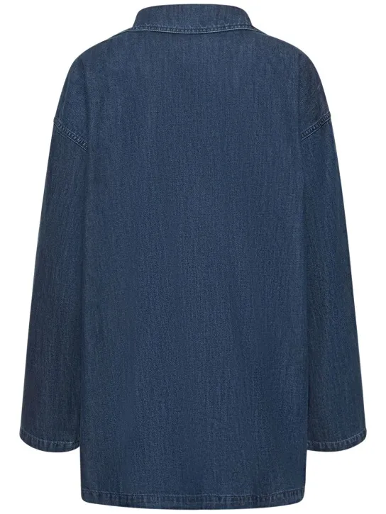 Valentino   V logo denim chambray kaftan shirt 