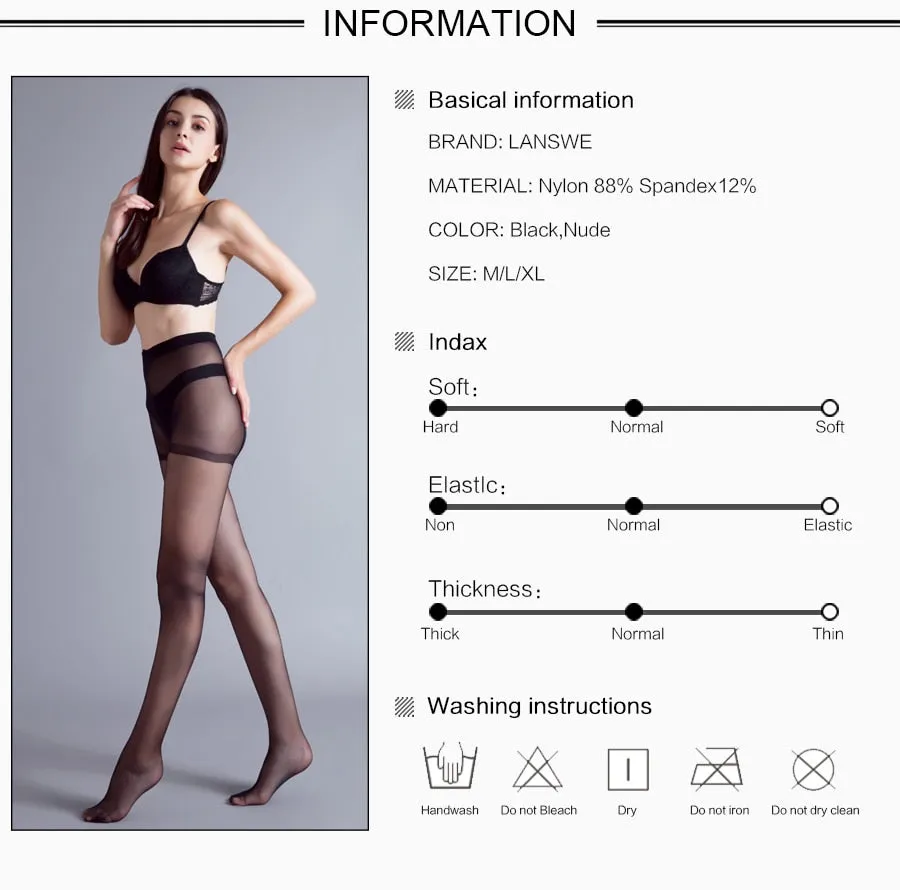 VenusFox Women 40D high sexy elastic solid color thin pantyhose tights