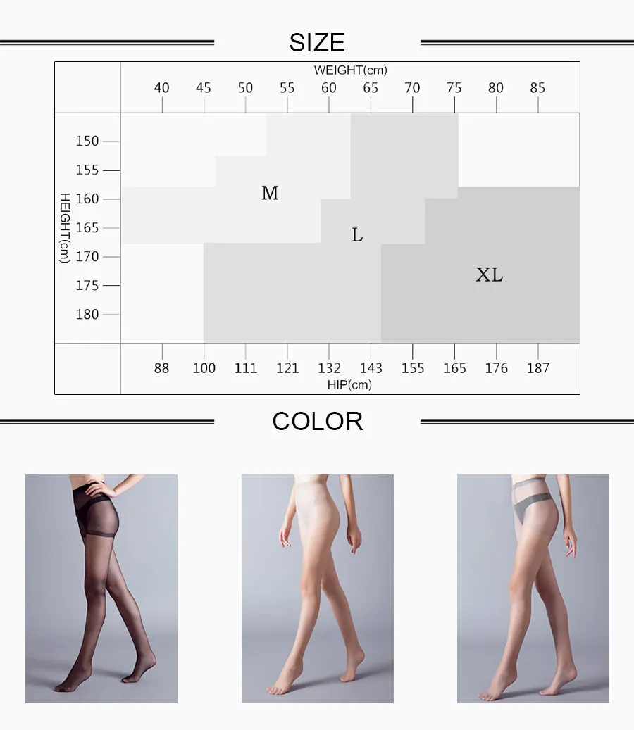 VenusFox Women 40D high sexy elastic solid color thin pantyhose tights