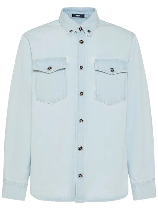 Versace   Bleached cotton denim shirt 